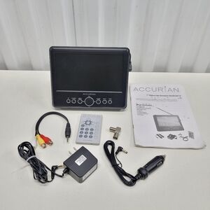 EUC Accurian 7" Portable Handheld TV 16-454 Black With Remote & Cords